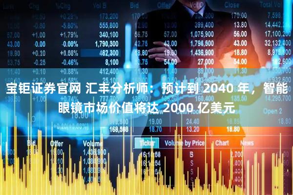 宝钜证券官网 汇丰分析师：预计到 2040 年，智能眼镜市场价值将达 2000 亿美元