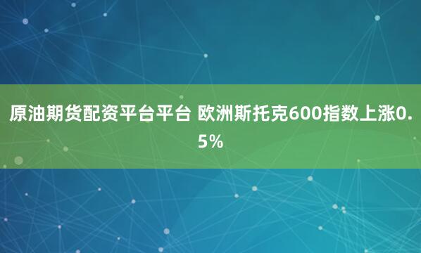 原油期货配资平台平台 欧洲斯托克600指数上涨0.5%